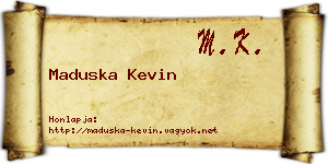 Maduska Kevin névjegykártya